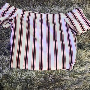 Off the shoulder striped top
